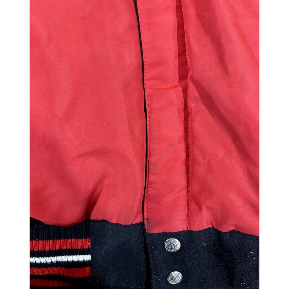 Vintage CHICAGO BULLS  2XL Reversible Red / Black Snap Up NBA JH Design Jacket - Picture 10 of 14